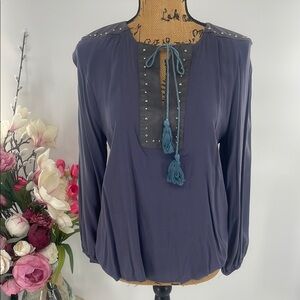 Women's Purple Blouse with Studded Details